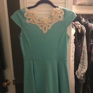 A-line Dress With Beautiful Beaded Neckline